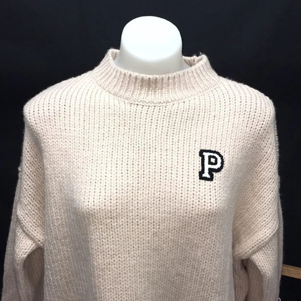 Victoria Secret Pink overside sweater women’s girls beige cream   New